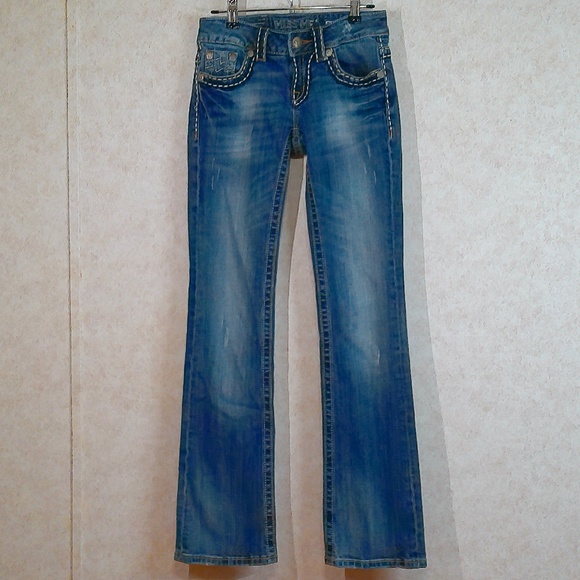 Miss Me Irene Boot Jeans Signature M Pockets Black Label Sz26/32 NWOT - Picture 2 of 10